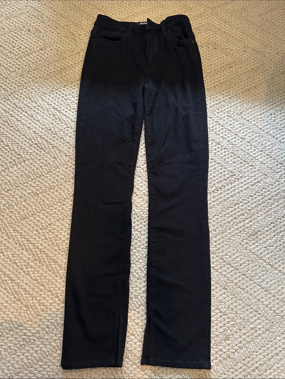 Paige Classic Black Straight-Leg Ankle Skinny Jeans